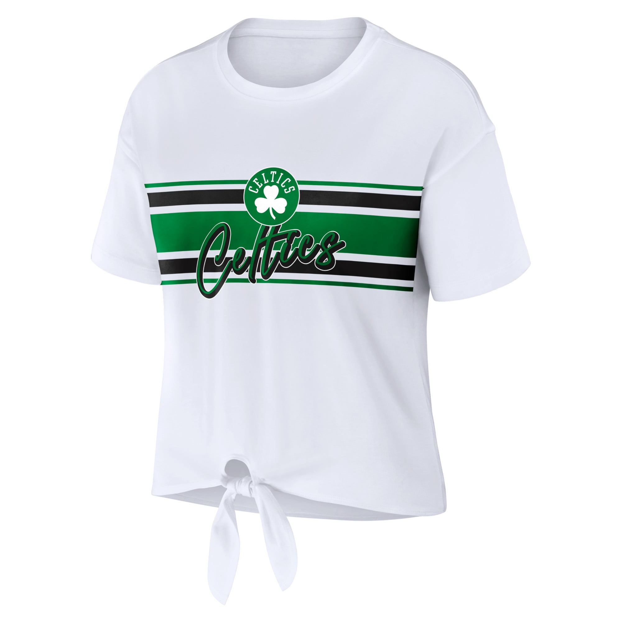 T-shirt blanc noué sur le devant des Boston Celtics WEAR by Erin Andrews pour femmes