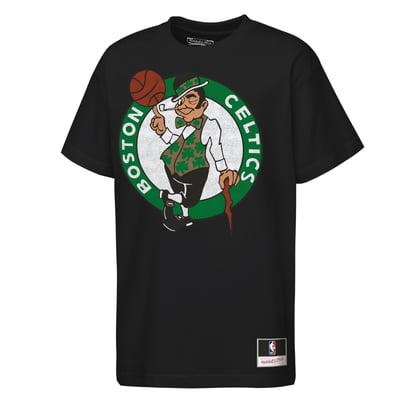  Boston Celtics Mitchell & Ness Youth Big Face Mascot T-Shirt - Black