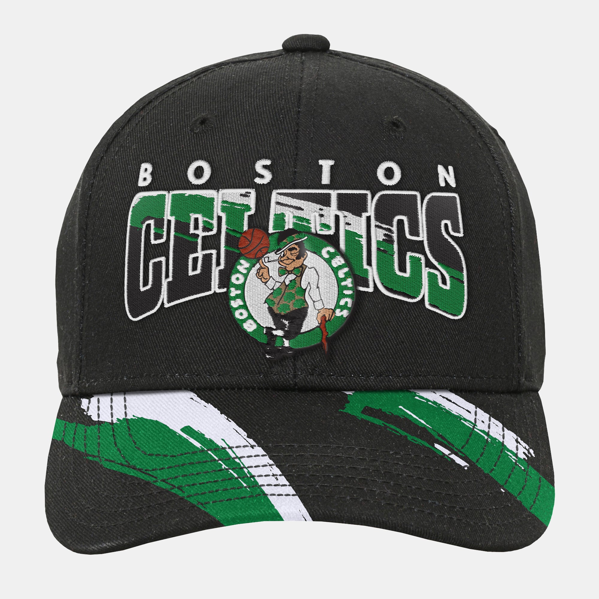 Youth Mitchell & Ness  Black Boston Celtics Big Head Pro Crown Snapback Hat