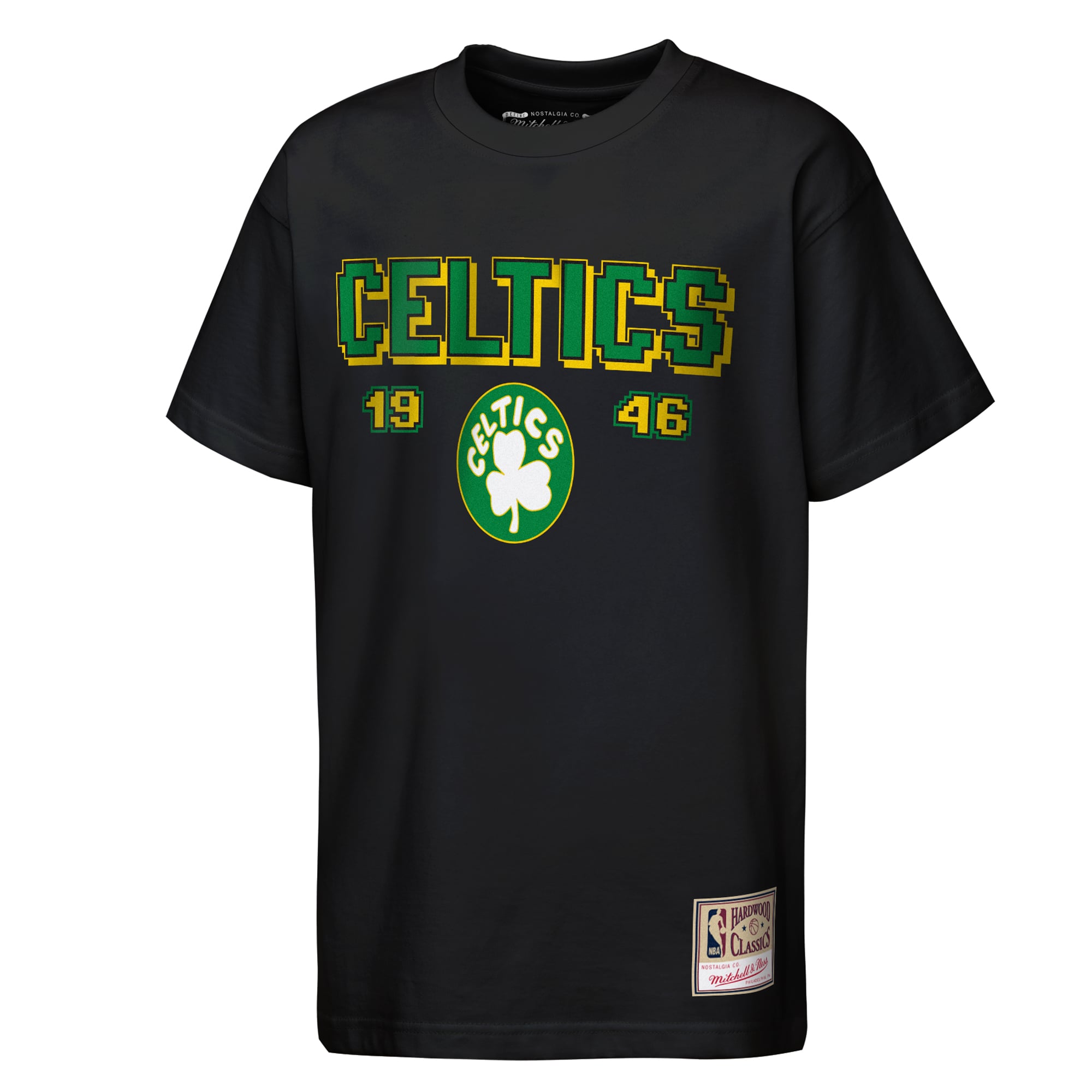 T-shirt rétro arcade noir Mitchell & Ness Boston Celtics pour jeunes