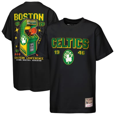  Boston Celtics Mitchell & Ness Youth Retro Arcade T-Shirt - Black
