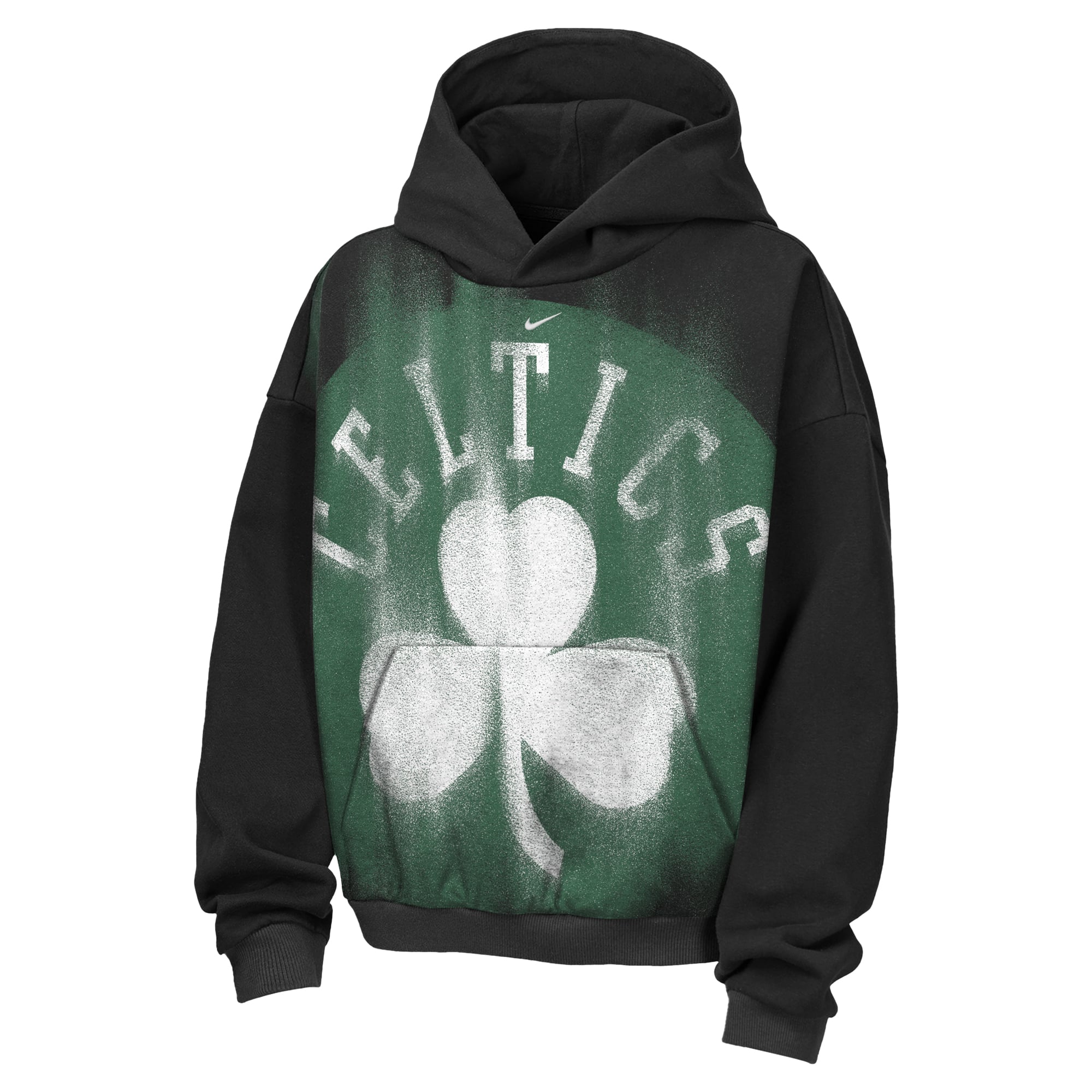 Sweat à capuche Nike Boston Celtics noir pour enfant, édition standard 2026, modèle « Icon », en polaire.