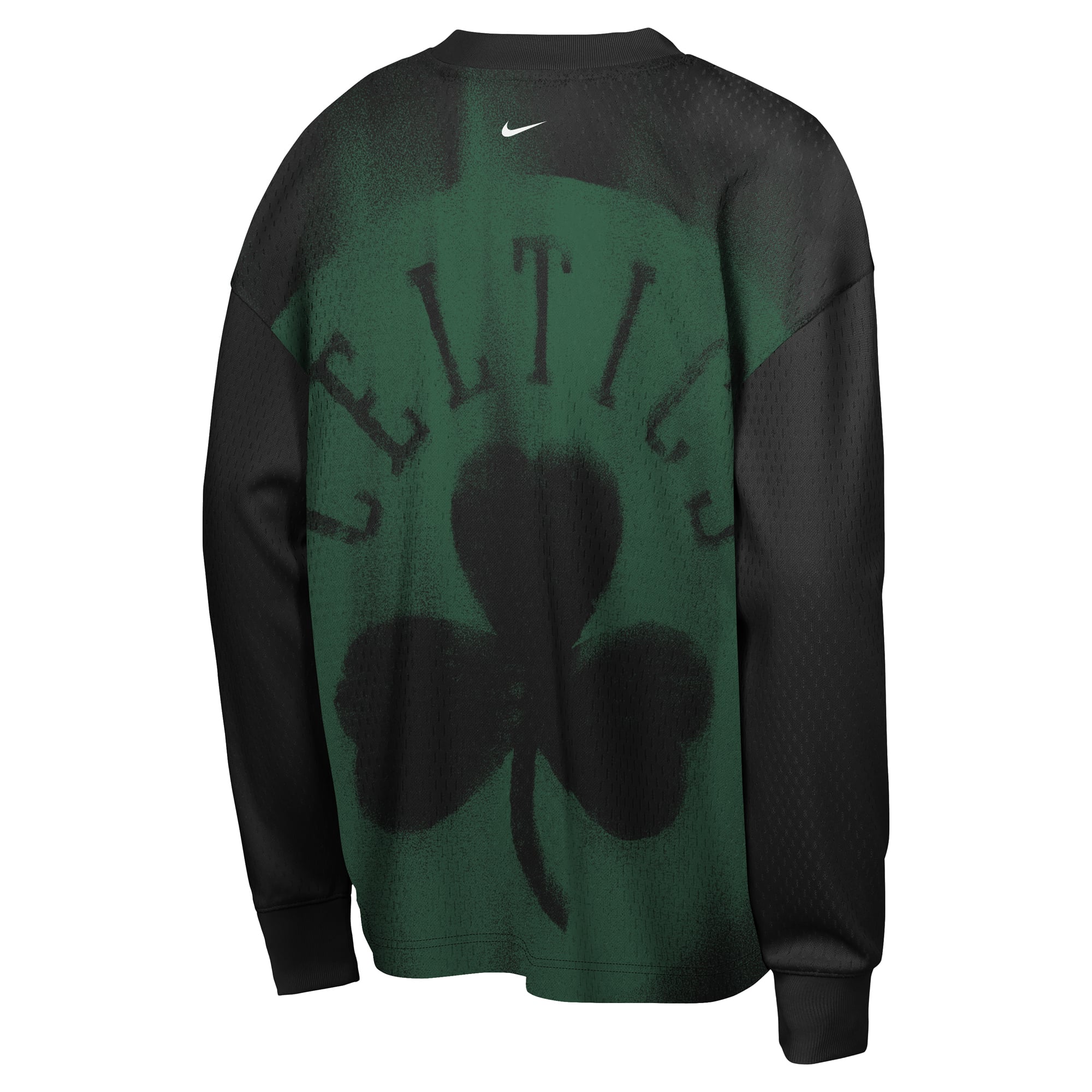 T-shirt à manches longues Nike Boston Celtics noir pour jeunes, édition standard 2026, performance d'avant-match