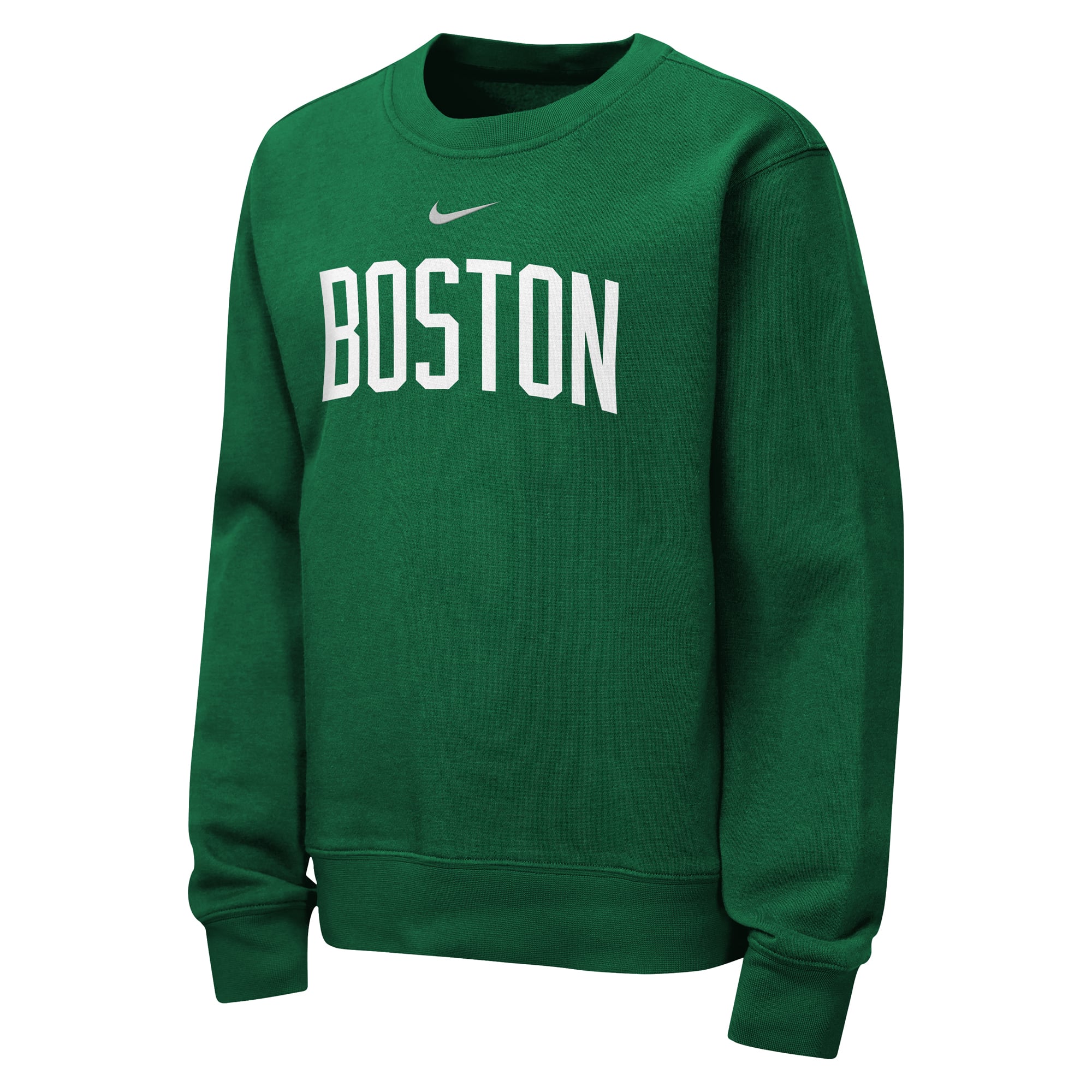 Sweat-shirt à col rond Nike vert Kelly pour enfant, logo Boston Celtics Essential Club, du club