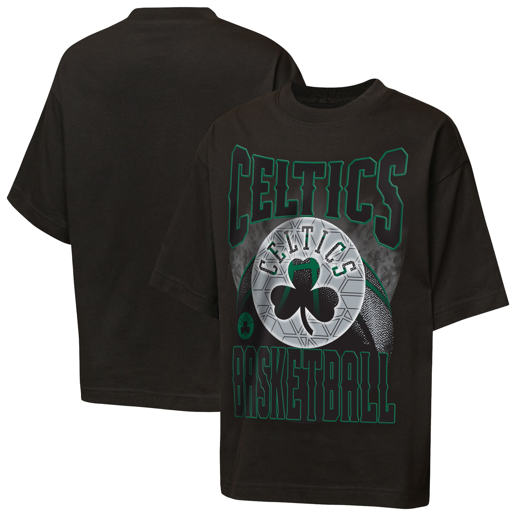 T-shirt oversize tendance noir Boston Celtics Ballin Rockers pour jeunes
