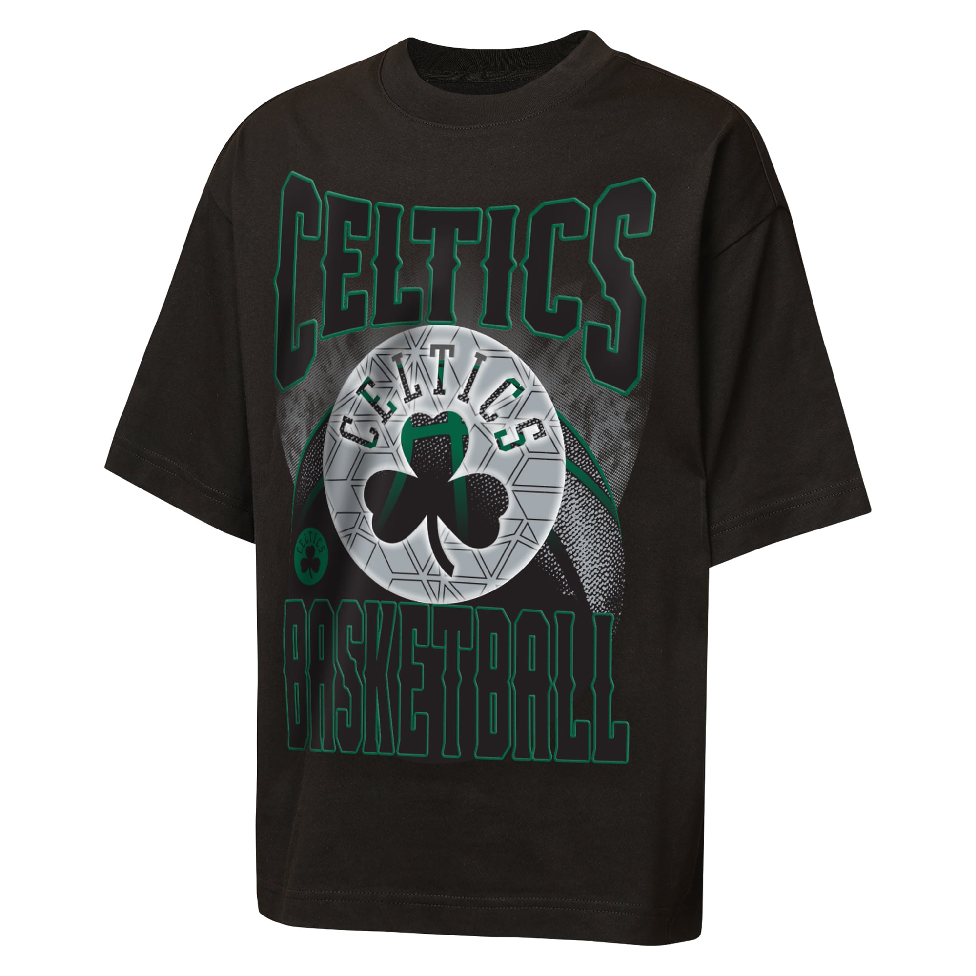 T-shirt oversize tendance noir Boston Celtics Ballin Rockers pour jeunes