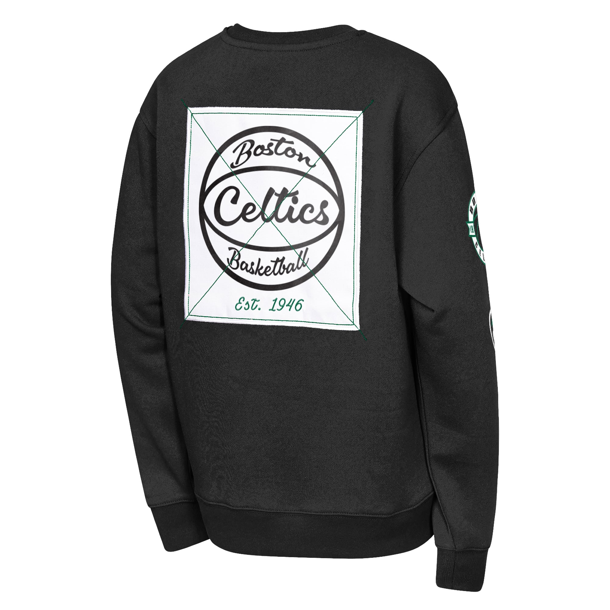 Sweat-shirt noir Youth Outerstuff Boston Celtics décoré.