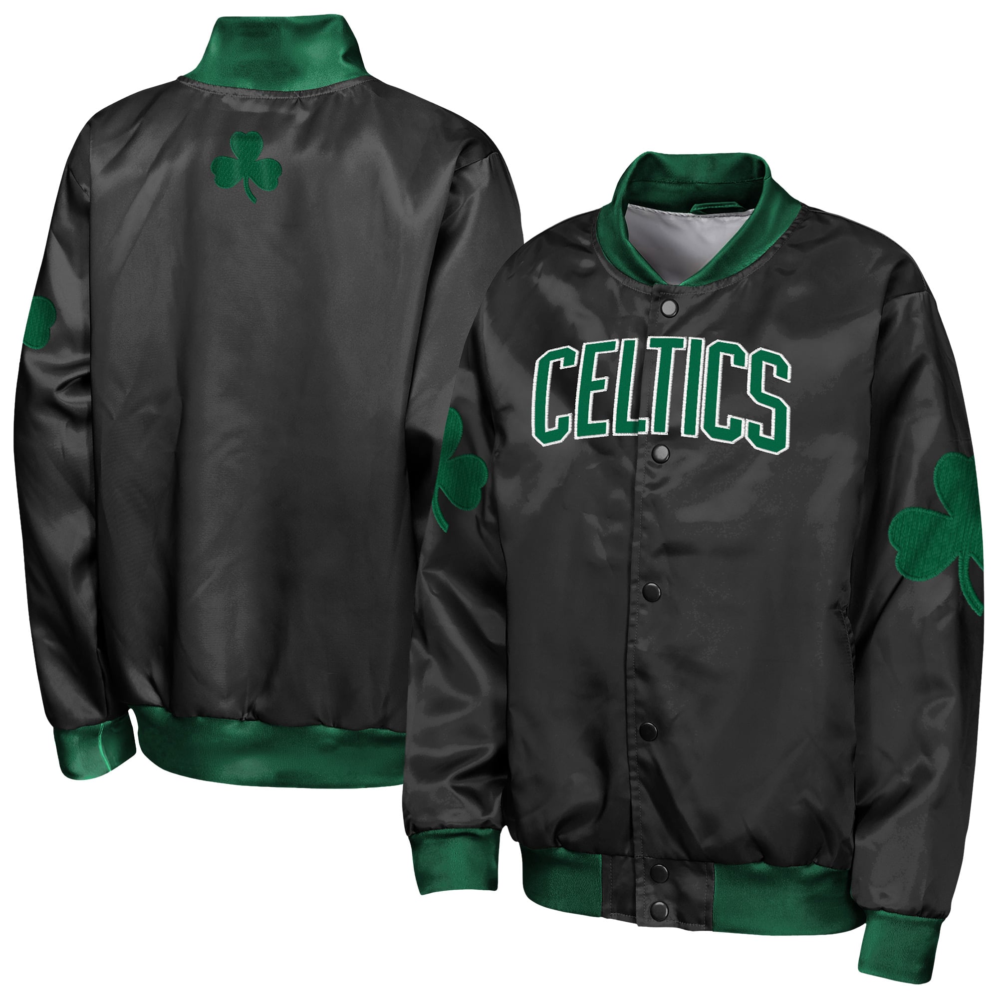 Veste légère en satin noir Boston Celtics Statement Edition pour jeunes Outerstuff