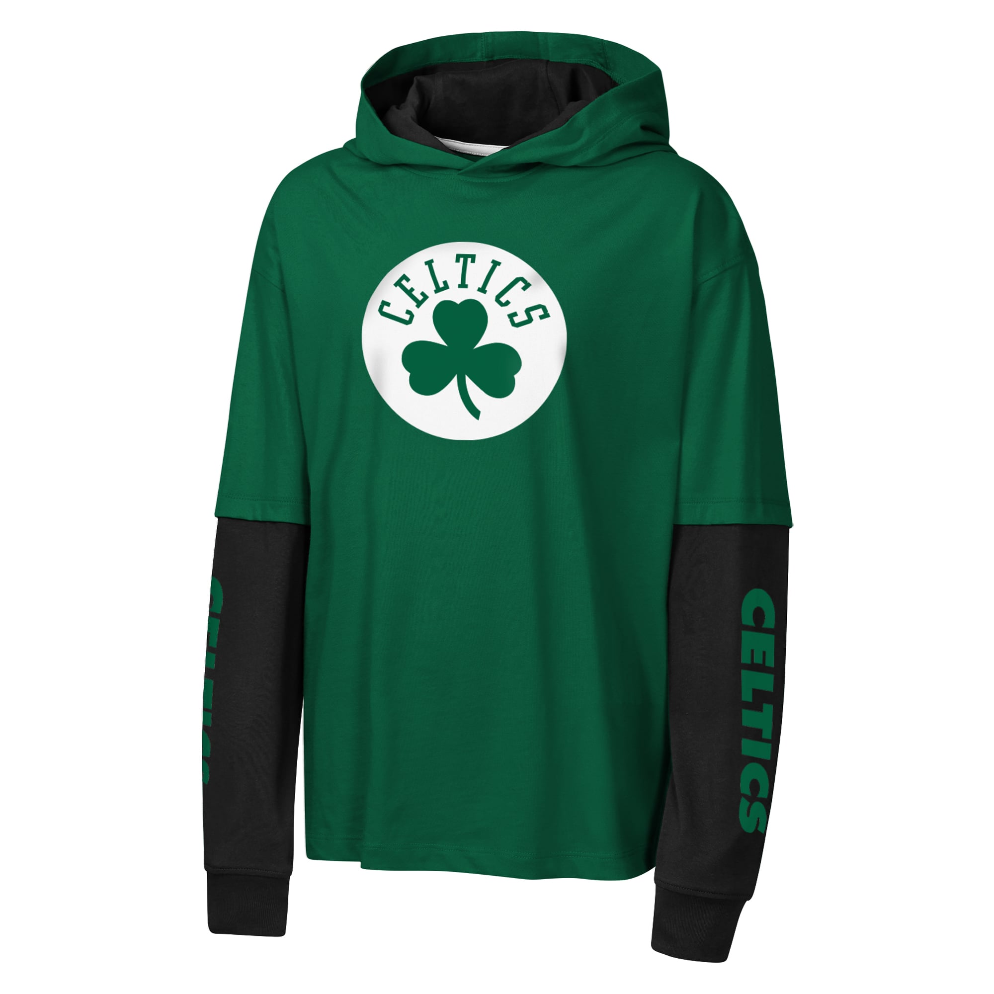 T-shirt à capuche surdimensionné en faux nickel vert Boston Celtics pour jeunes Outerstuff