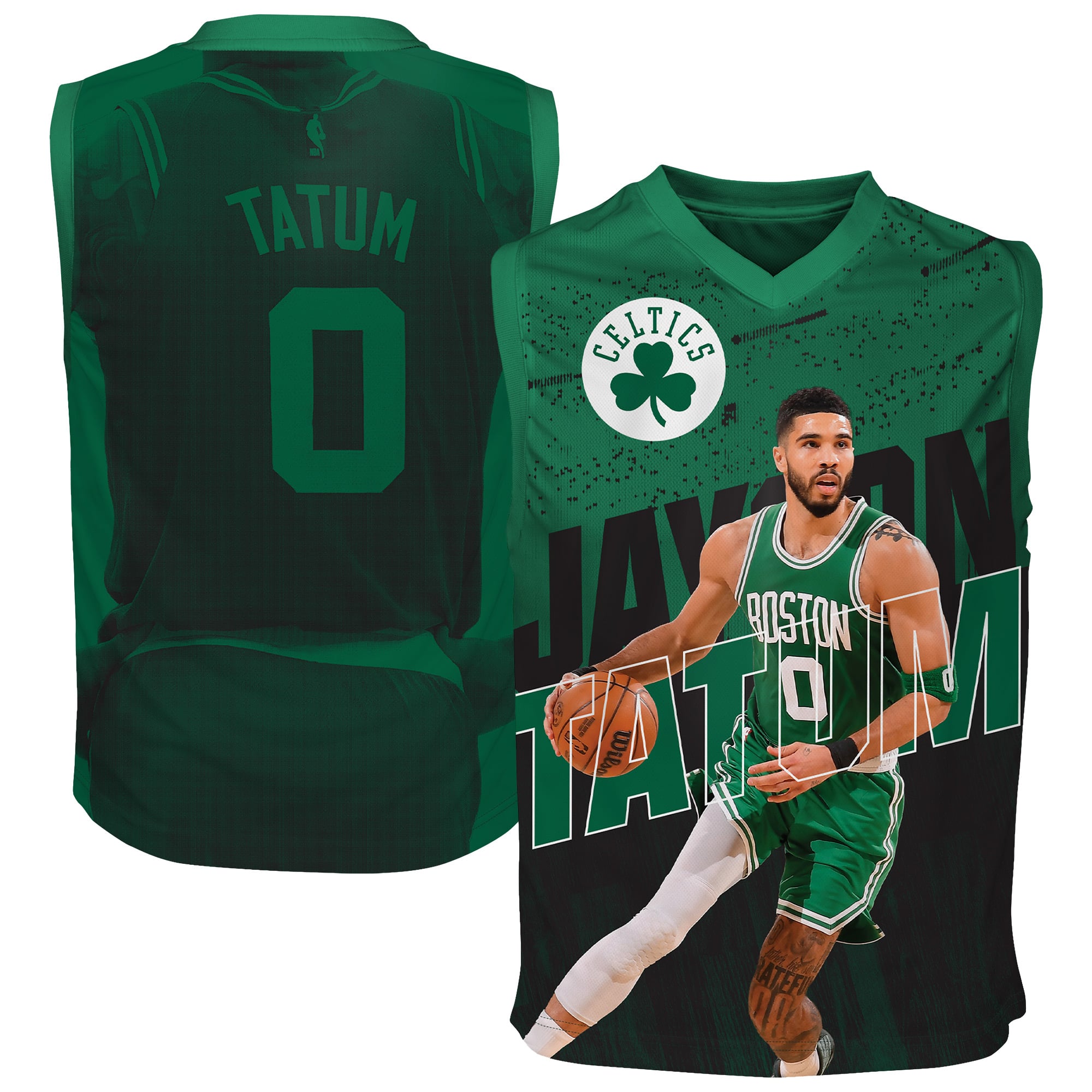 Maillot de jeu iconique Jayson Tatum vert Kelly des Boston Celtics pour jeunes Outerstuff