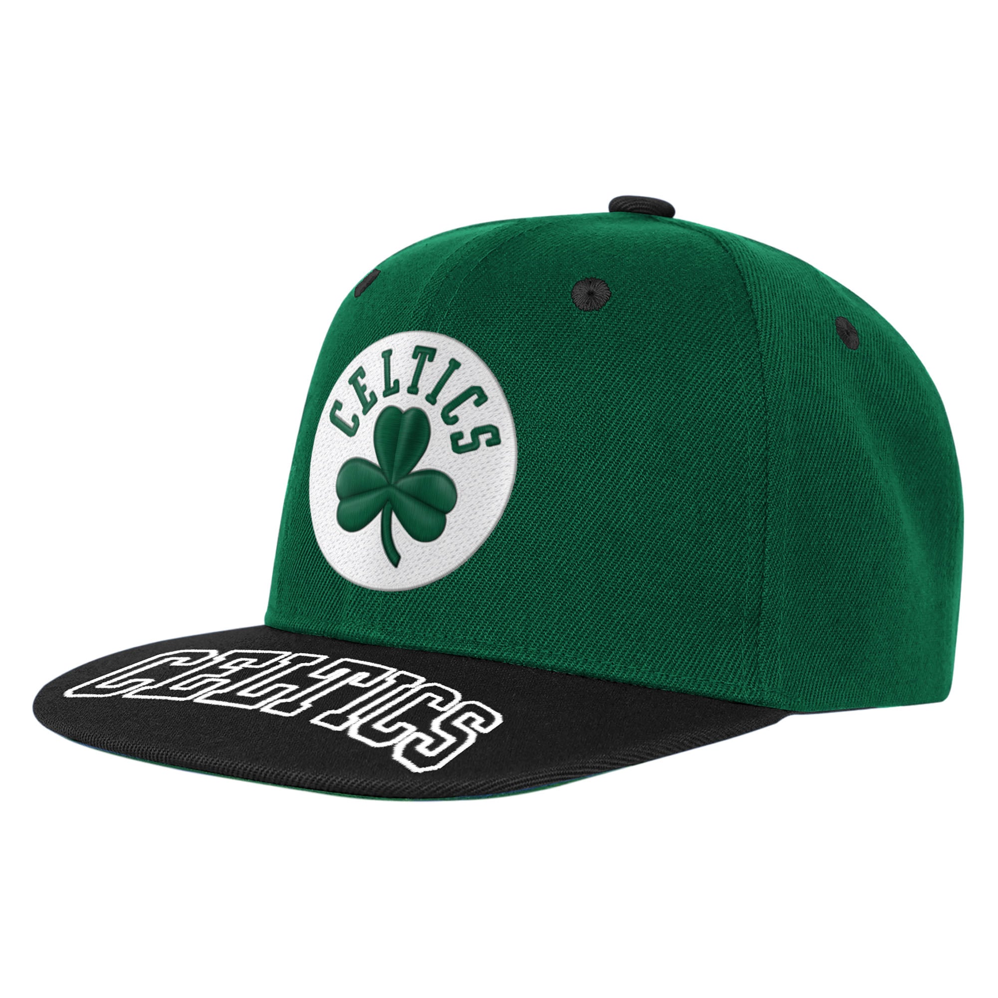 Youth Boston Celtics Outerstuff Kelly Green/Black Two-Tone Snapback Hat