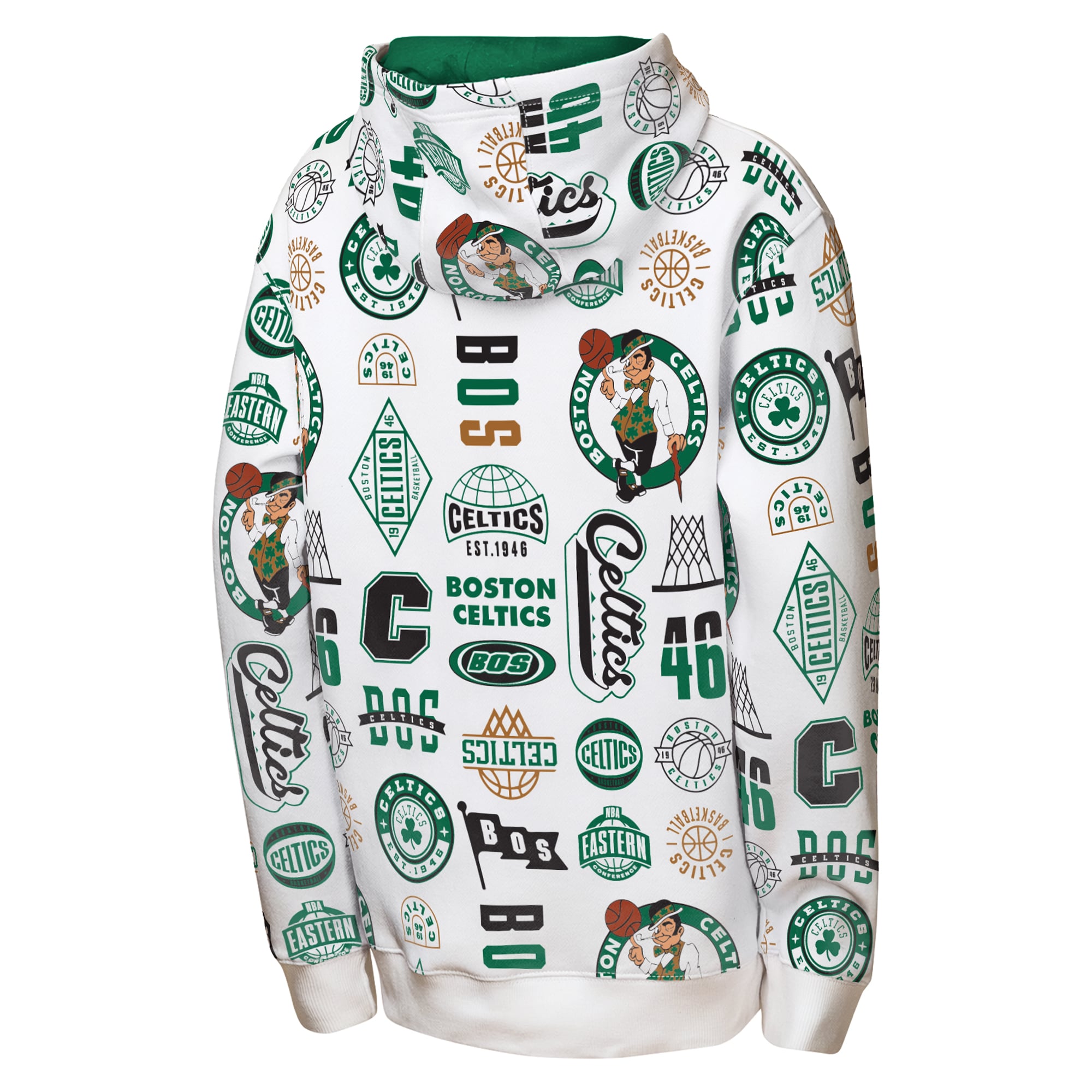 Sweat à capuche intégral blanc 3-and-D des Boston Celtics pour jeunes de la marque Outerstuff