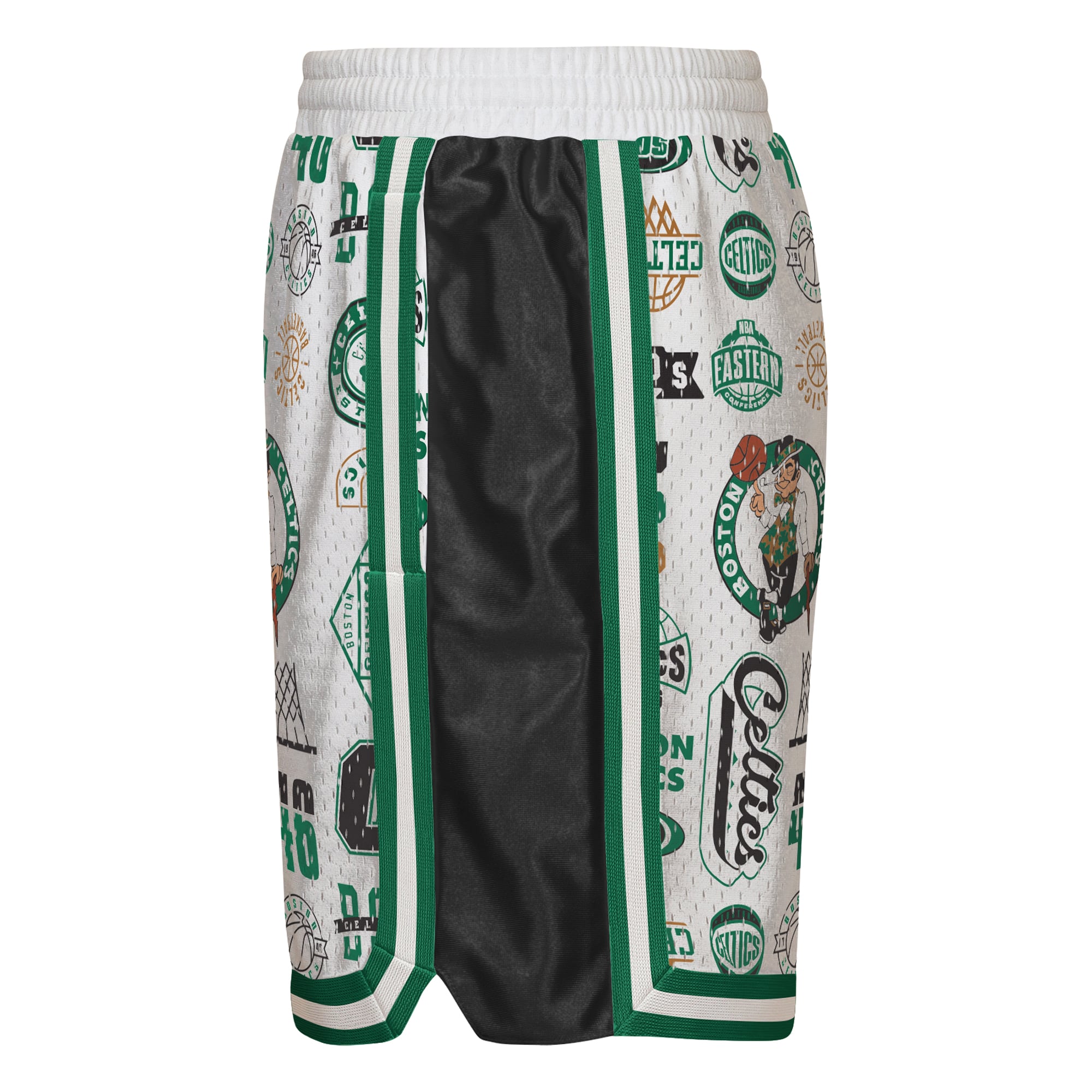 Short de basketball blanc Boston Celtics Ball Hog Dazzle pour jeunes la marque Outerstuff.
