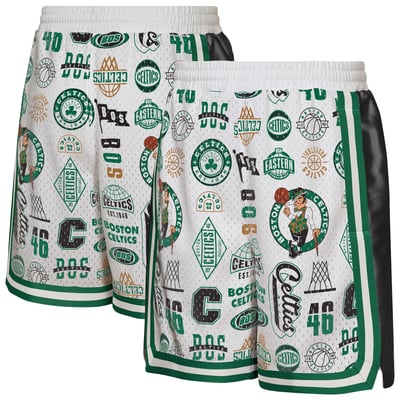 Boston Celtics Outerstuff Youth Ball Hog Dazzle Basketball Short - White
