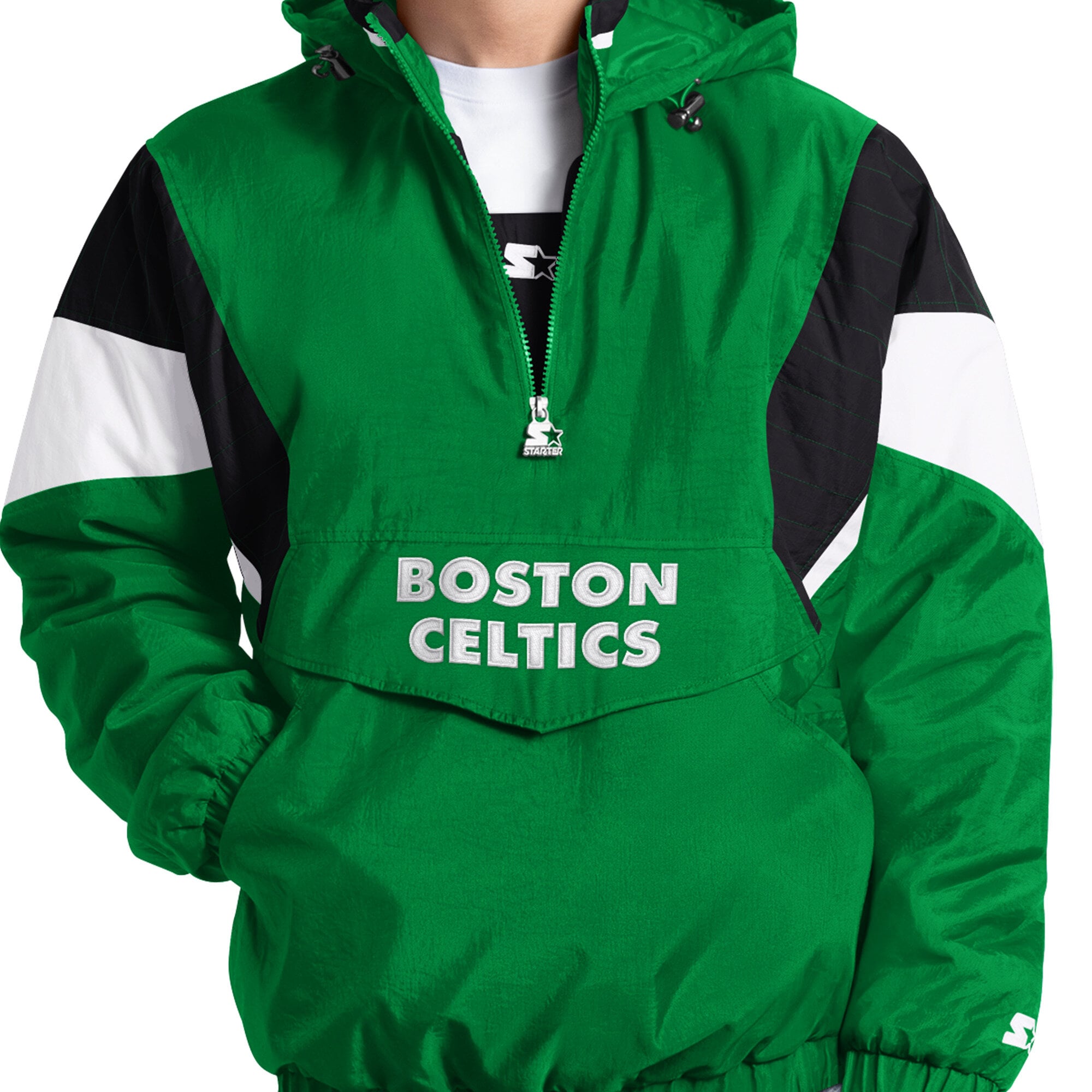 Veste à capuche demi-zip Youth Starter Kelly Green Boston Celtics The Throwback Jr.