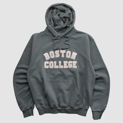 Boston College Eagles Champion 2000s Hooded Pullover Sweatshirt - Charcoal - XS by Fanatics Real Vintage
