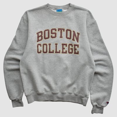 Boston College Eagles Champion 2010s Pullover Sweatshirt - Heather Gray - S by Fanatics Real Vintage