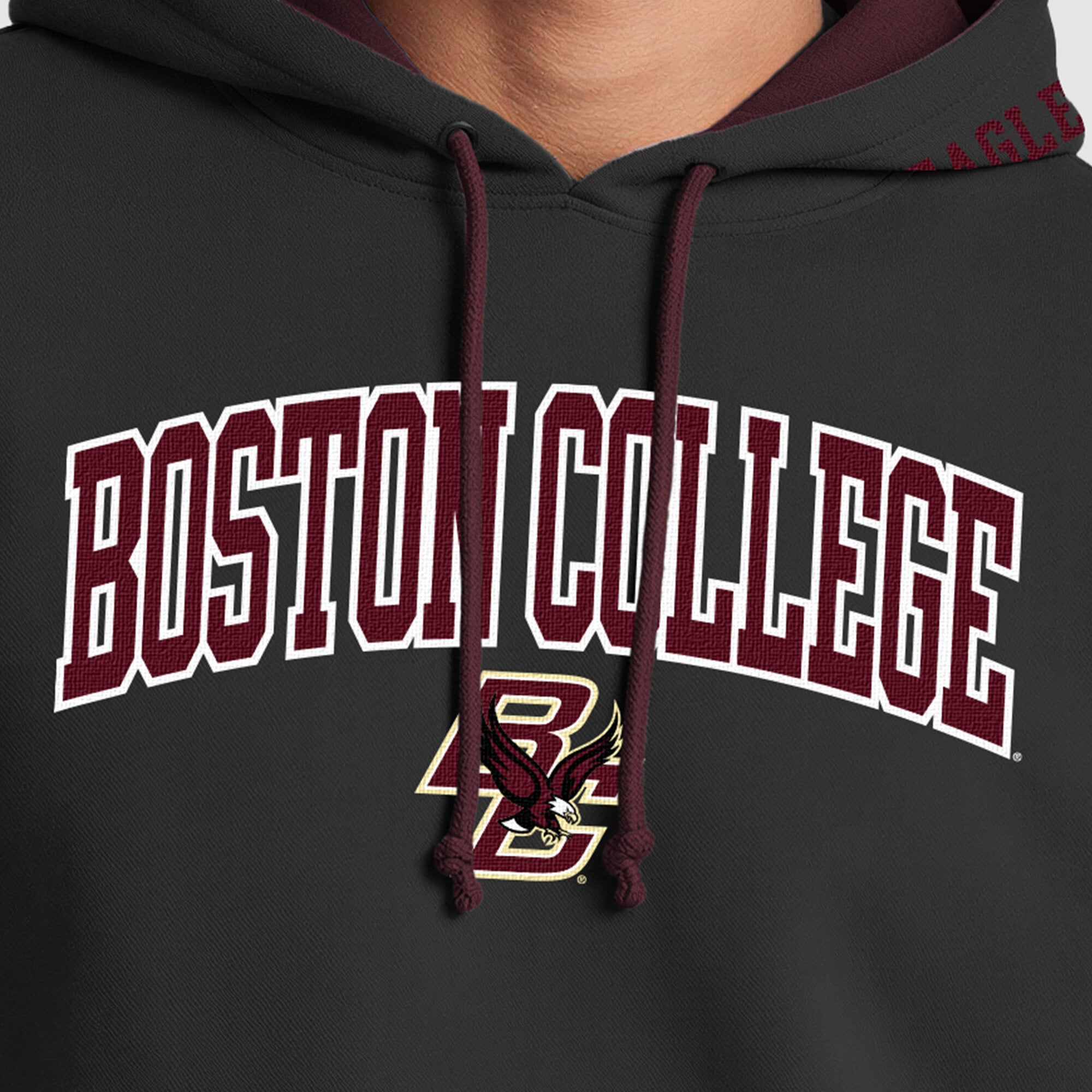 Men's Champion Maroon/Gold Boston College Eagles Contrast Hoodie