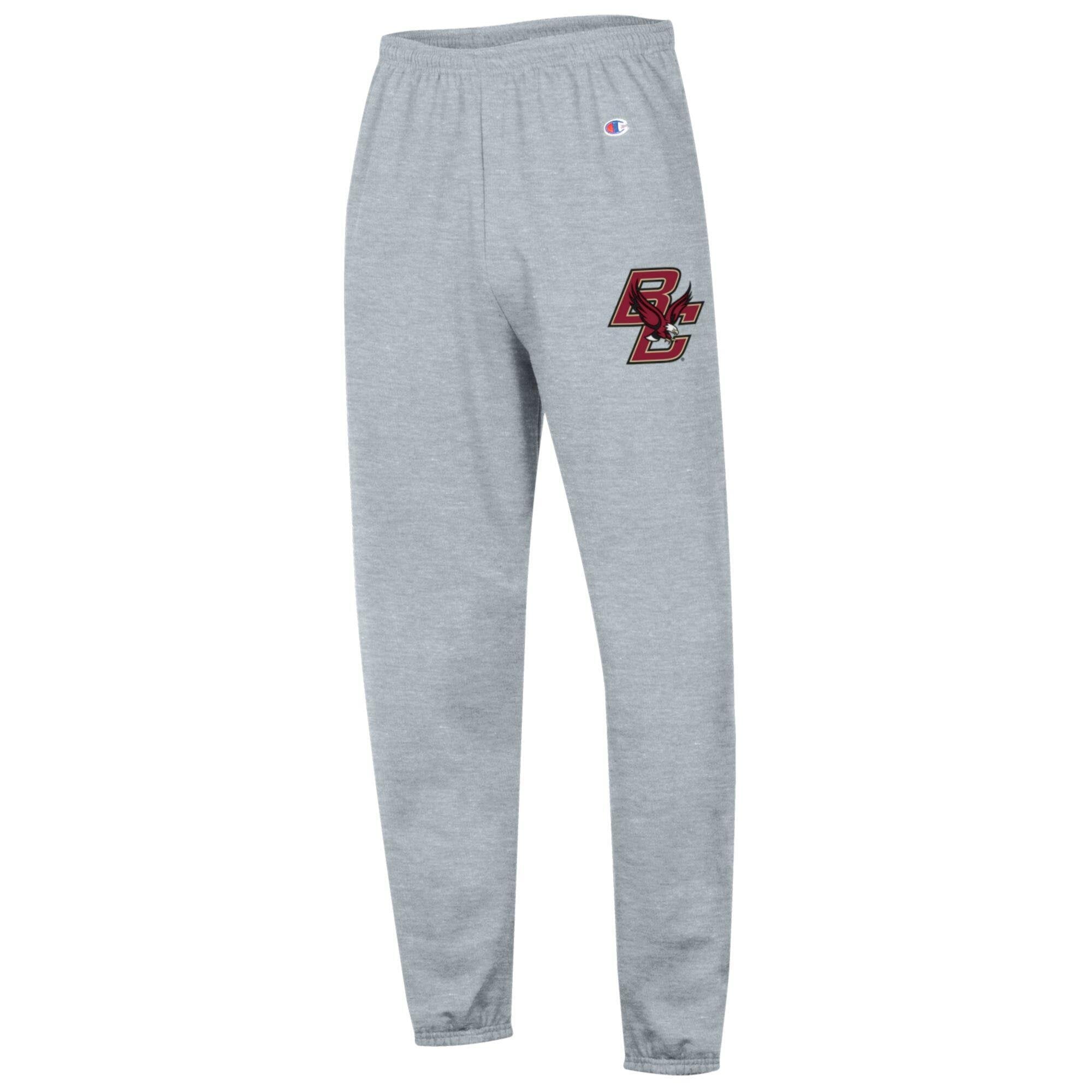 Men's Champion Heather Gray Boston College Eagles Powerblend Fleece Team Sweatpants