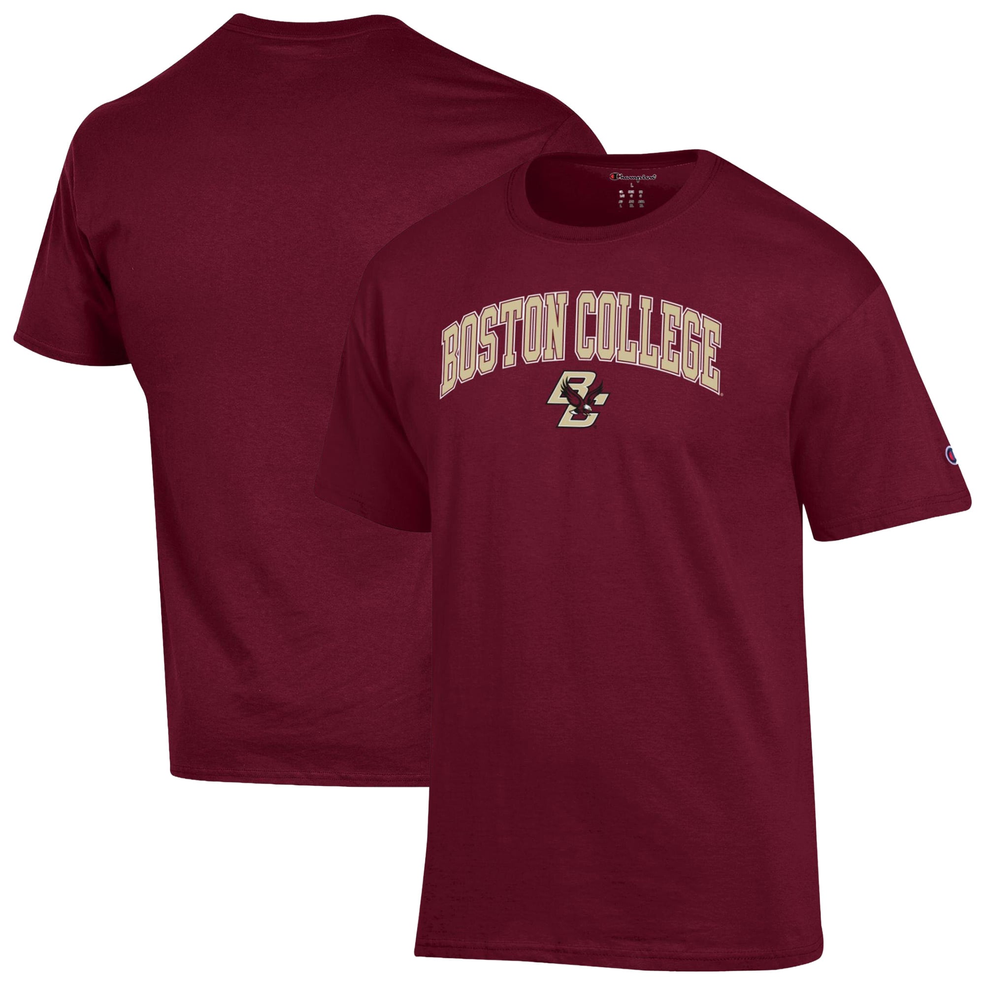 T-shirt Champion marron pour homme avec logo en forme d'arche des Boston College Eagles
