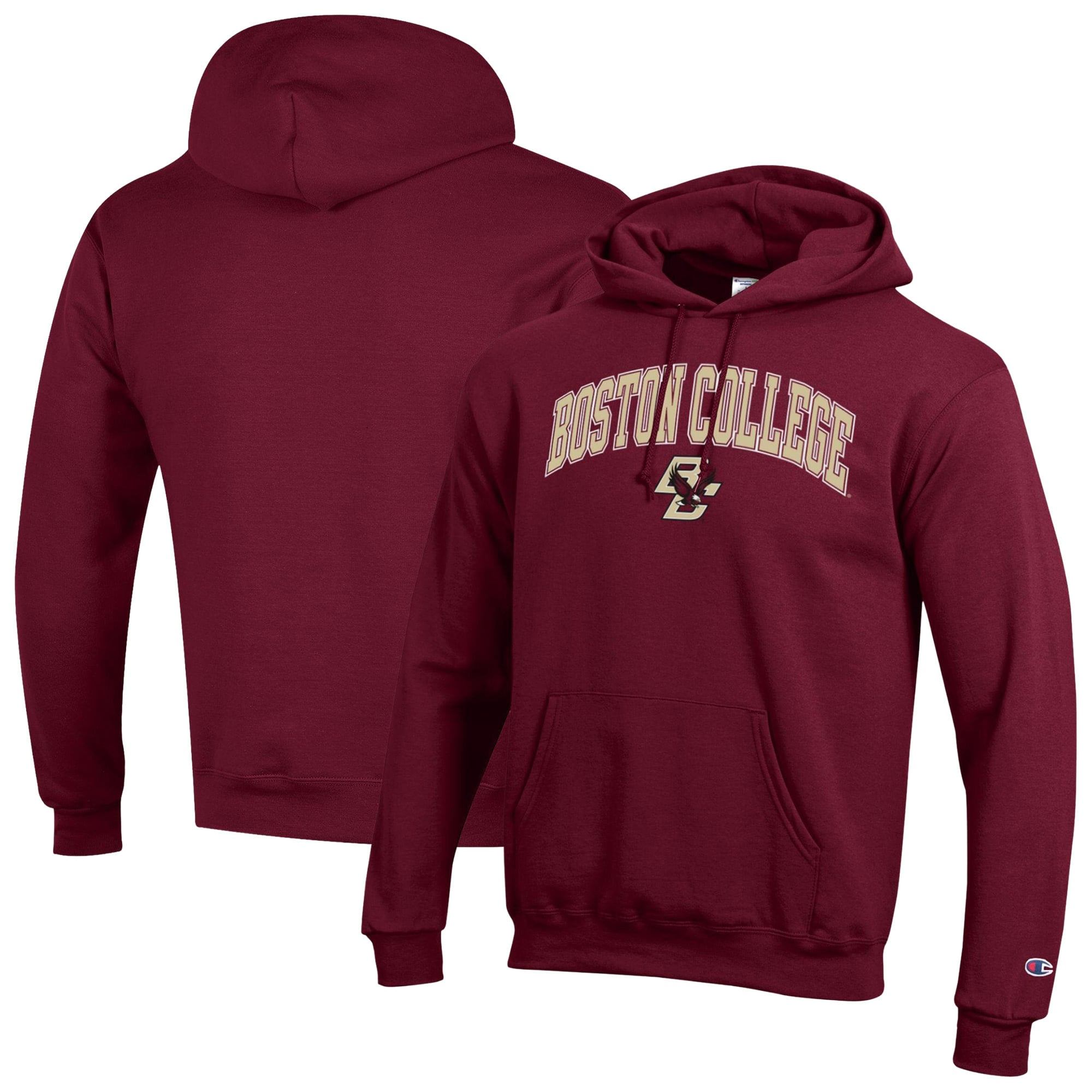 Sweat à capuche Champion marron pour homme, modèle Boston College Eagles Powerblend