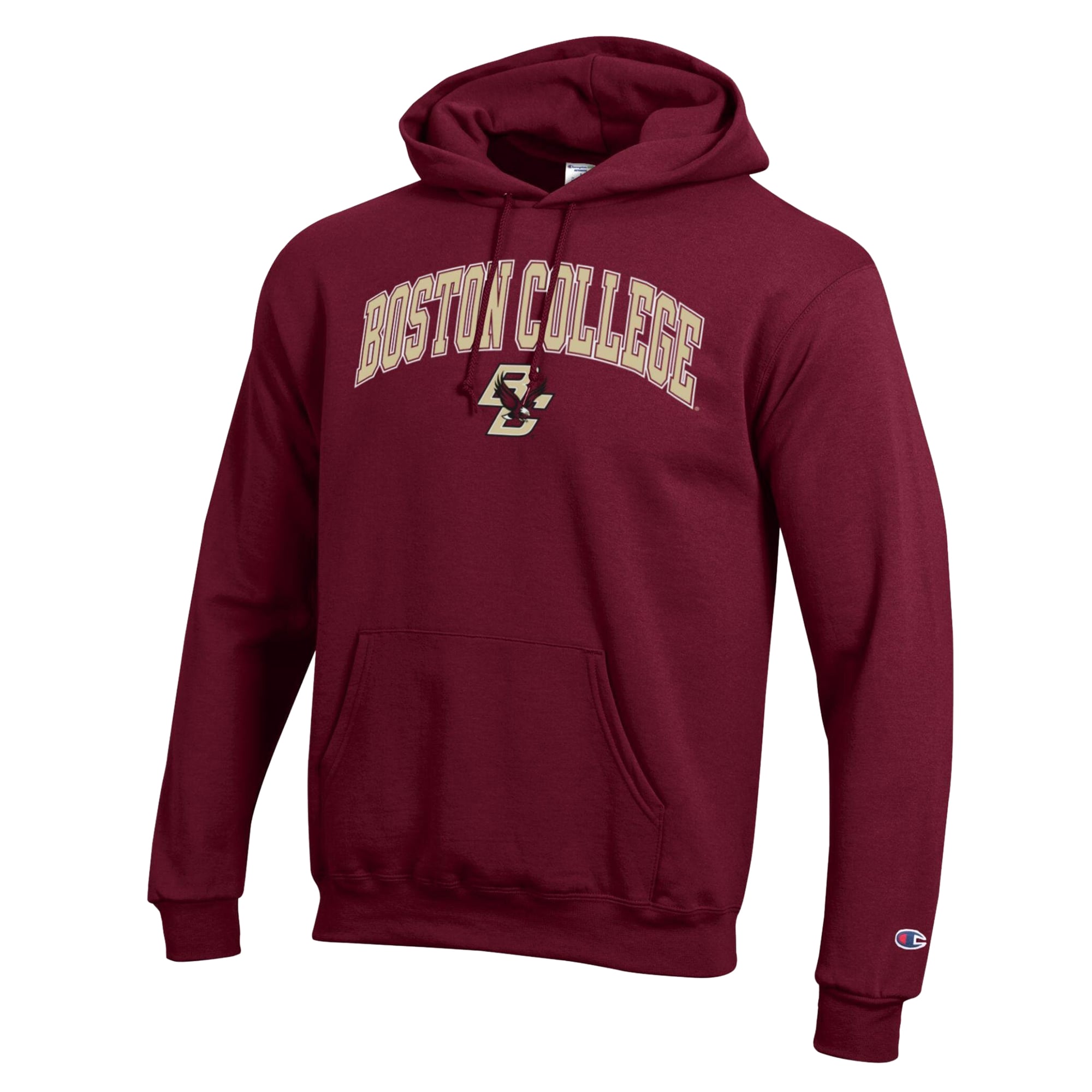 Sweat à capuche Champion marron pour homme, modèle Boston College Eagles Powerblend