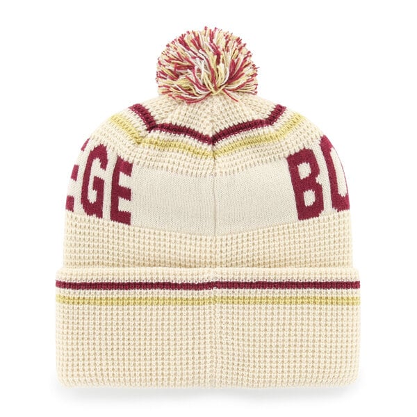 Bonnet unisexe '47 crème Boston College Eagles en maille gaufrée à revers avec pompon