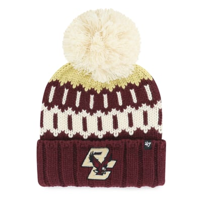 Bonnet unisexe saisonnier Boston College Eagles '47 en maille chaînette avec pompon - Bordeaux