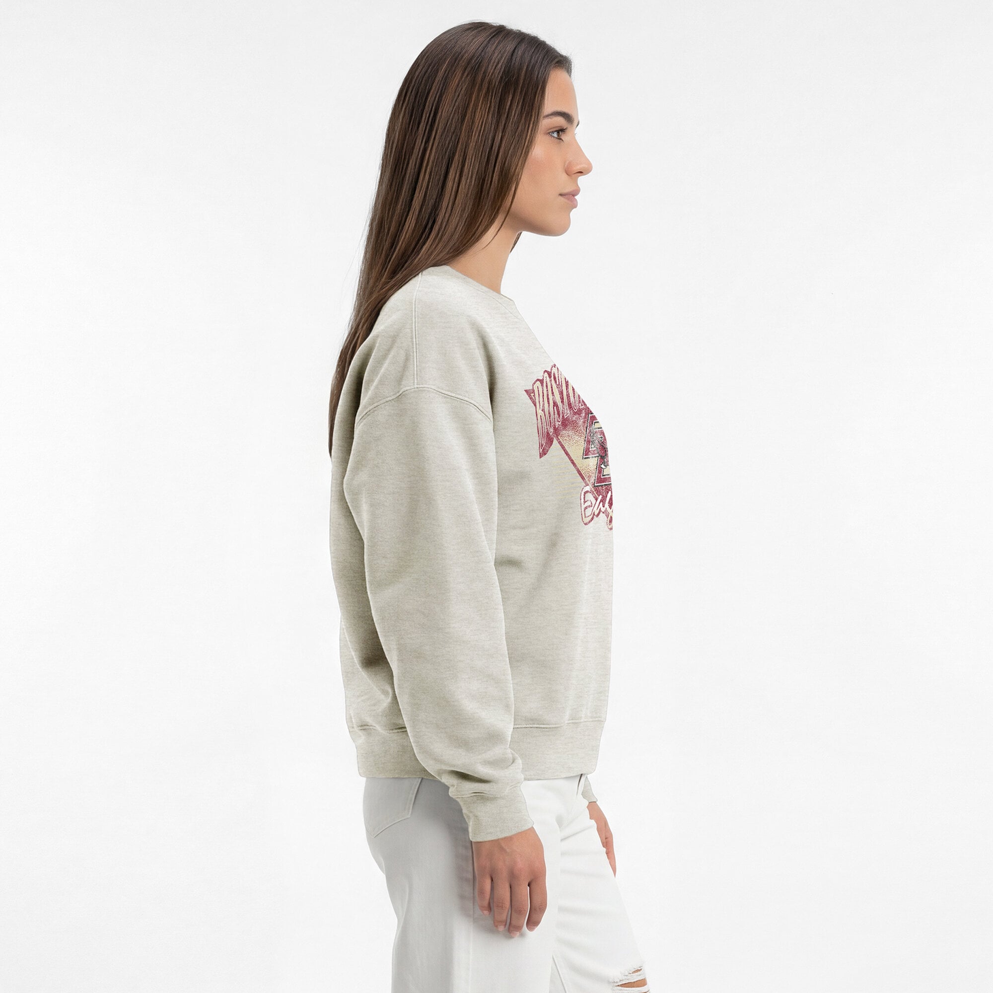 Women's Champion Oatmeal Boston College Eagles All-Star Weave Sweatshirt