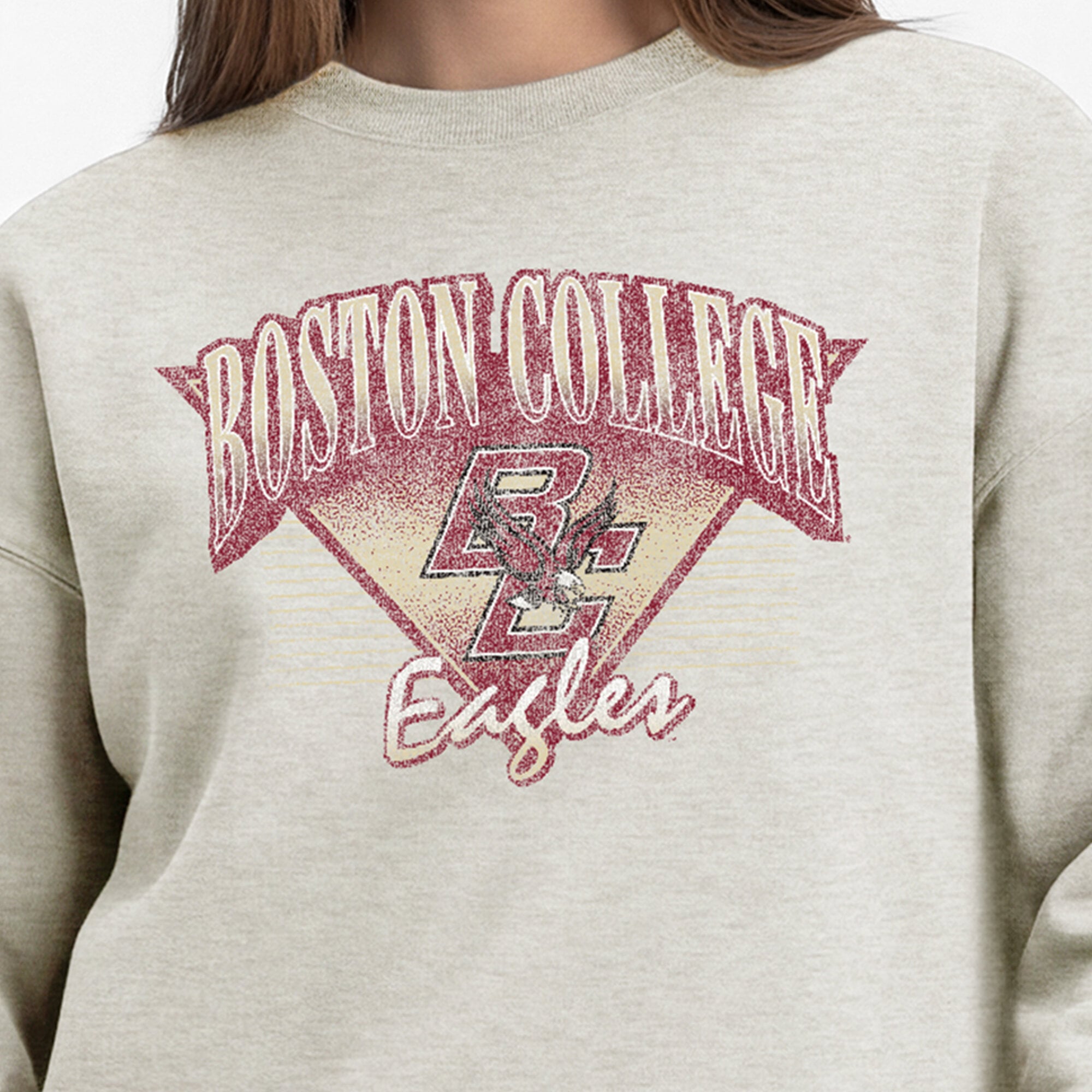 Women's Champion Oatmeal Boston College Eagles All-Star Weave Sweatshirt