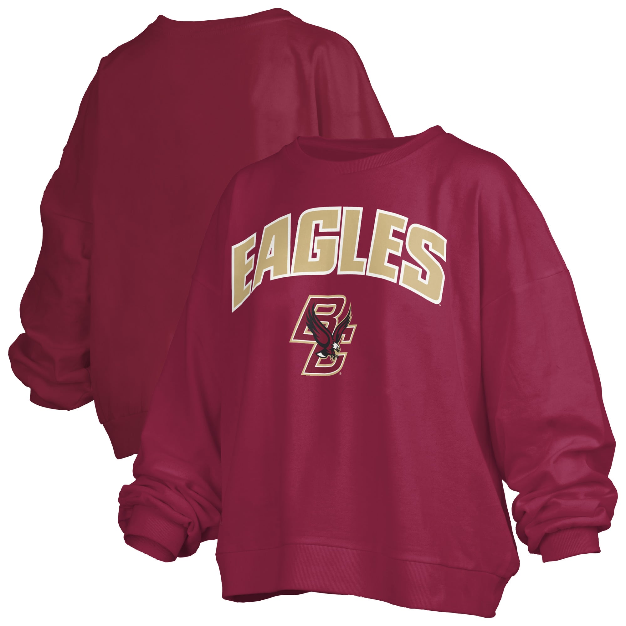 Sweat-shirt polaire oversize Pressbox bordeaux Boston College Eagles Janise Arch Over pour femme