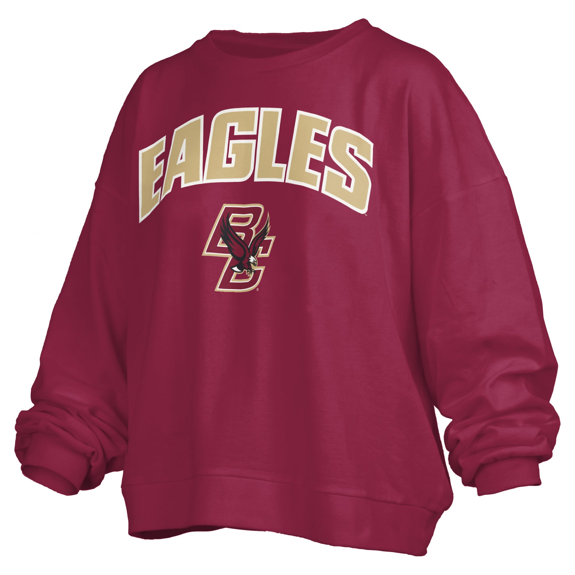 Sweat-shirt polaire oversize Pressbox bordeaux Boston College Eagles Janise Arch Over pour femme