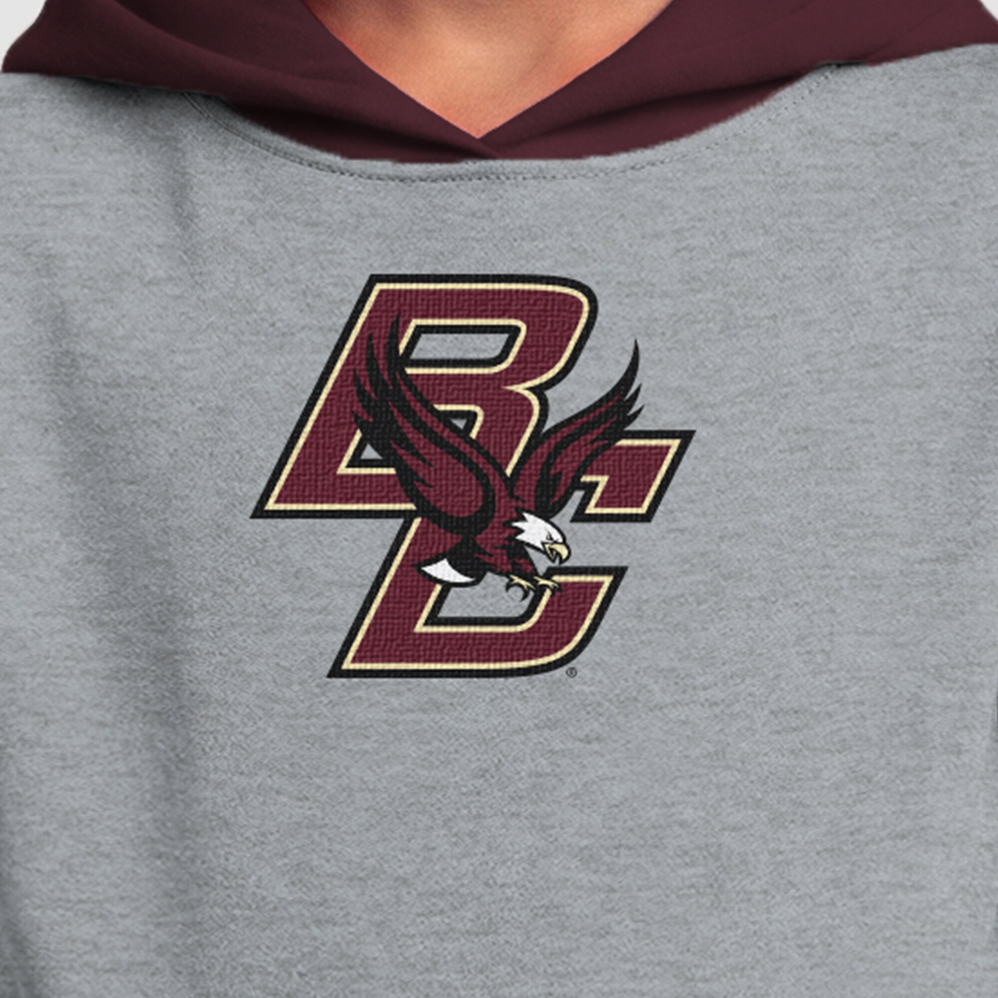 Sweat à capuche en polaire gris chiné Youth Champion Boston College Eagles