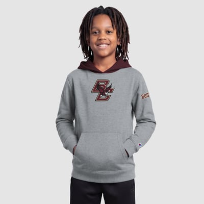  Boston College Eagles Champion Youth Fleece Hoodie - Heather Gray