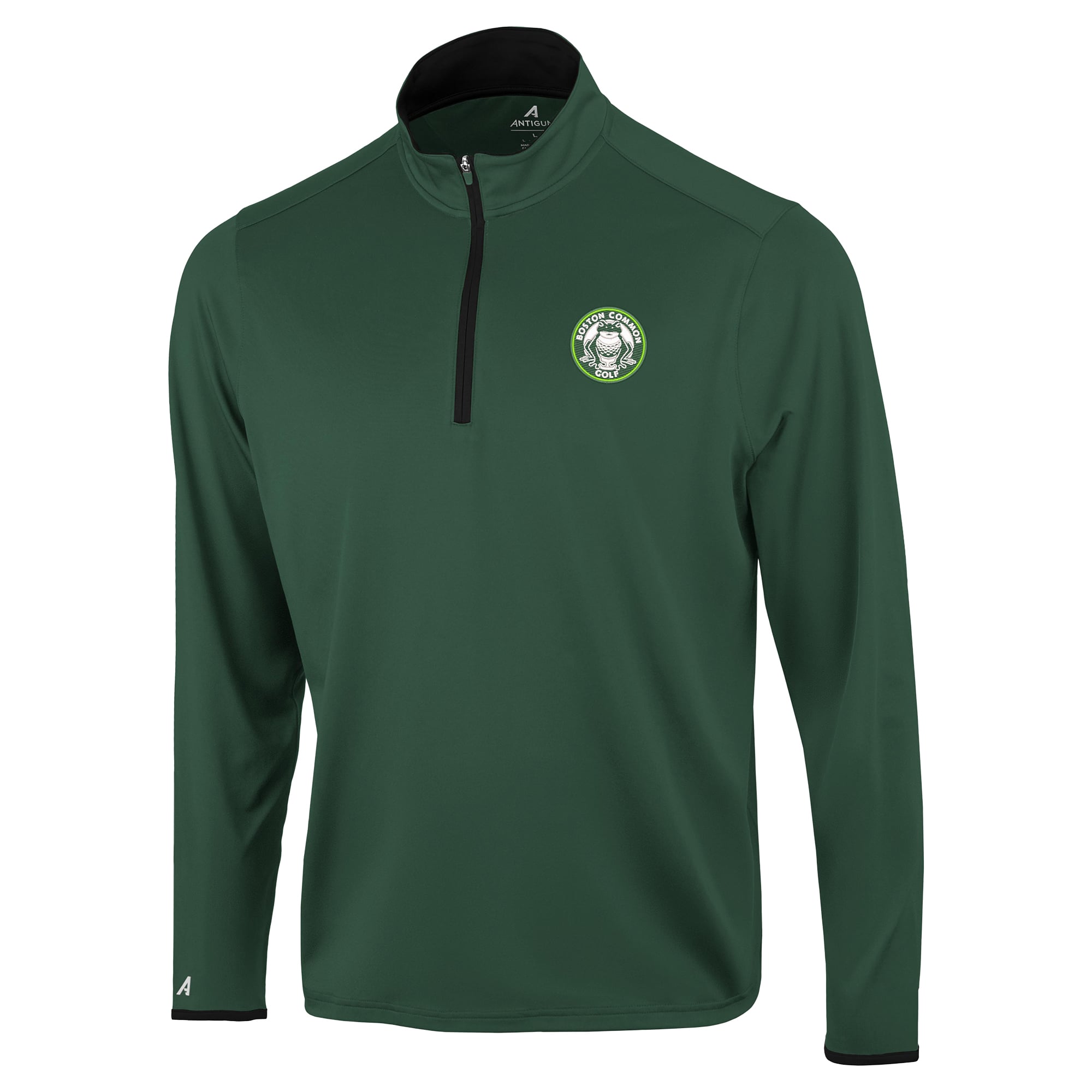 Pull à col zippé 1/4 Antigua Hunter Green Boston Common Golf pour homme