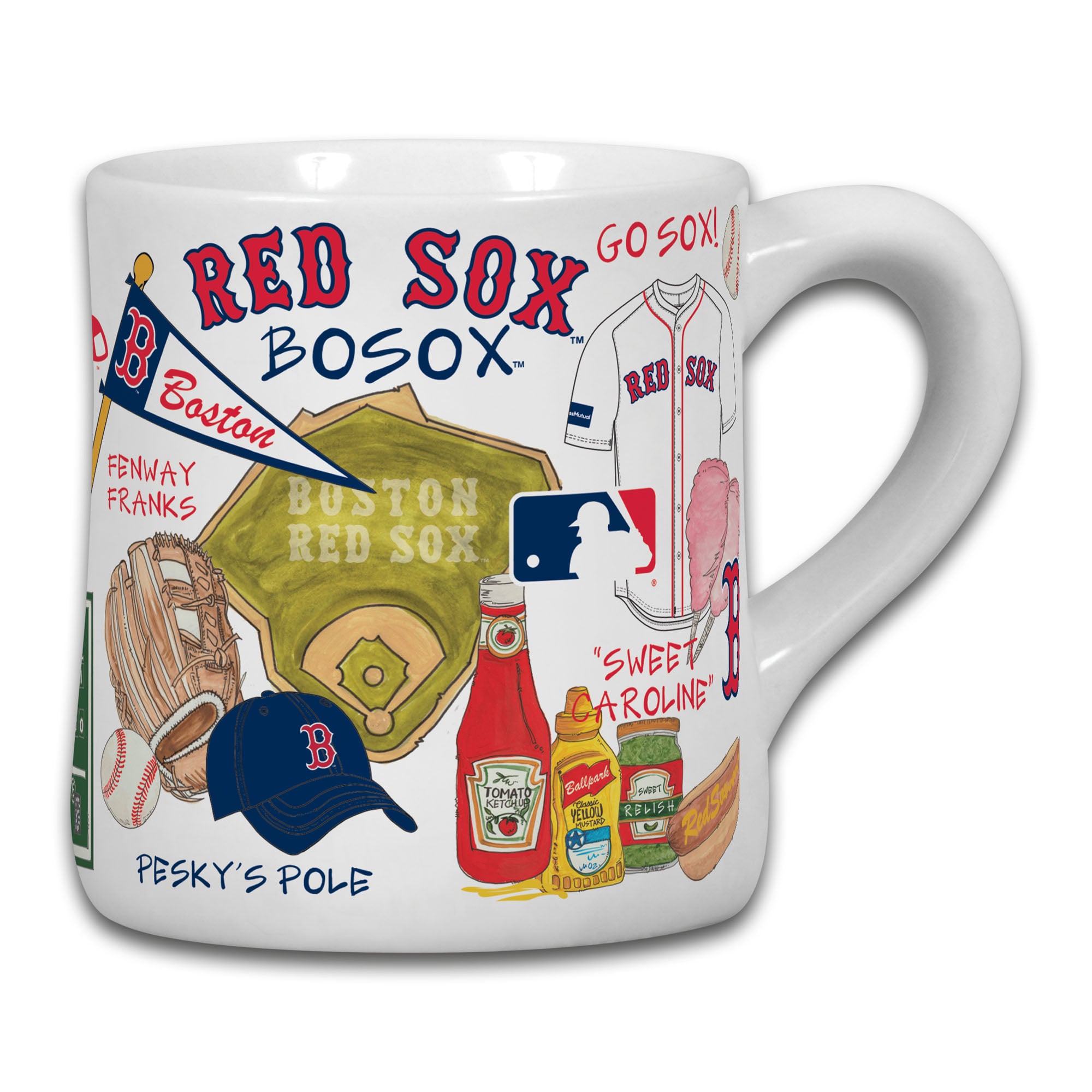 Tasse en céramique avec icône des Red Sox de Boston, 20 oz