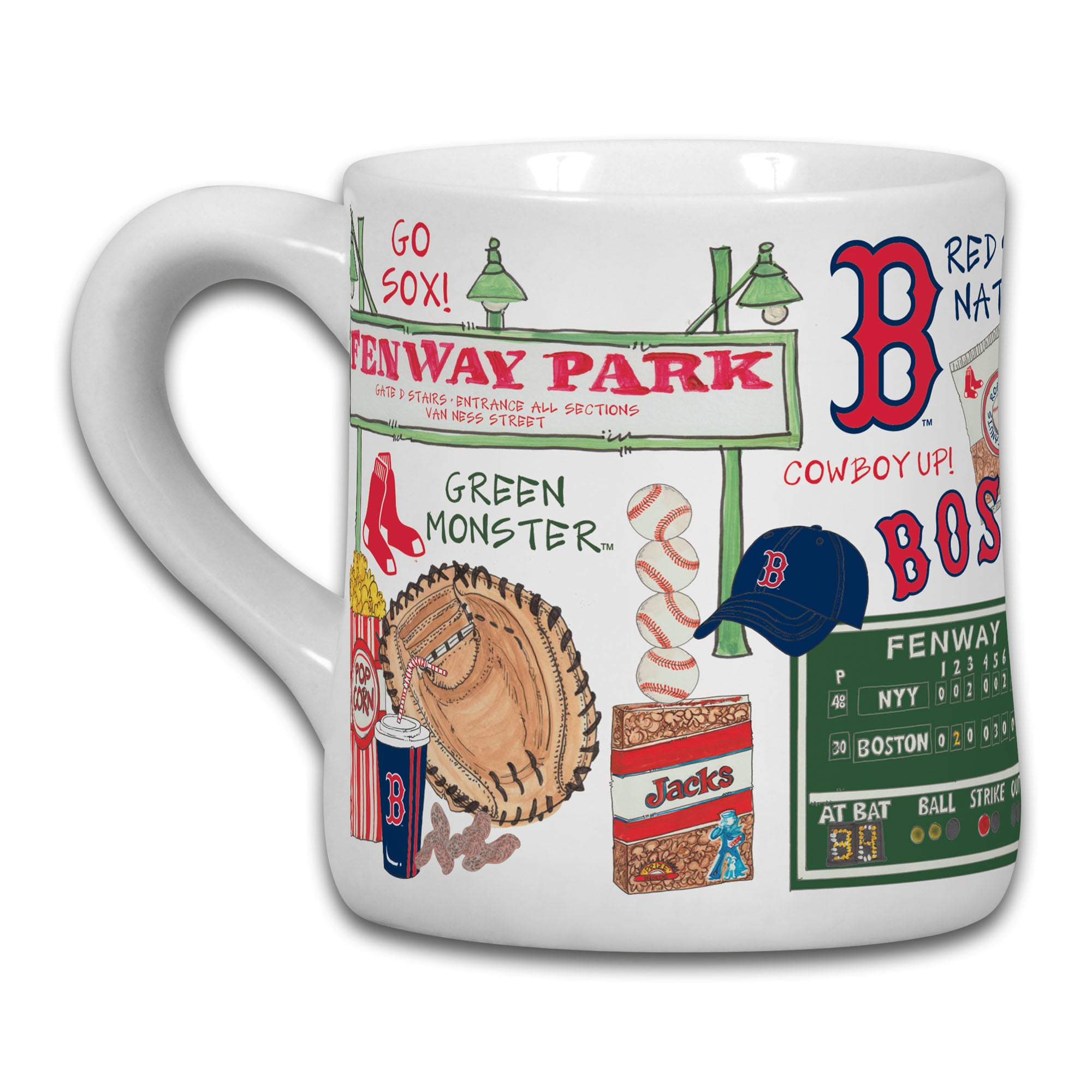 Tasse en céramique avec icône des Red Sox de Boston, 20 oz