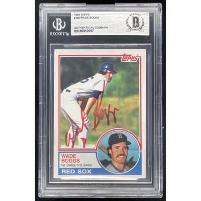 1983 Topps #498 Wade Boggs RC Auto BGS Authentic