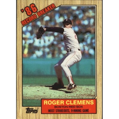 1987 Topps Tiffany #1 Roger Clemens RB