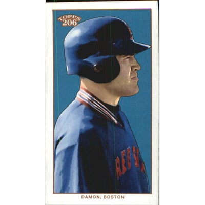 2002 Topps 206 Piedmont Red #198B Johnny Damon Blue Jsy/Hlmt