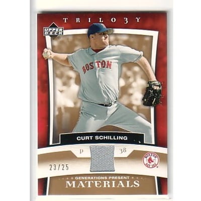 2005 Upper Deck Trilogy Generations Present Materials Gold #CS Curt Schilling Jsy