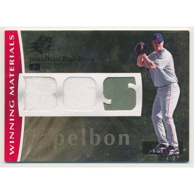 2008 SPx Winning Materials Dual Team Initials 25 #PA Jonathan Papelbon
