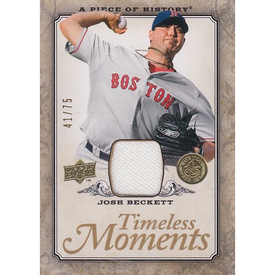 2008 UD A Piece of History Timeless Moments Jersey Gold #8 Josh Beckett