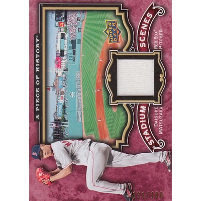 2009 UD A Piece of History Stadium Scenes Jersey Red #SSDM Daisuke Matsuzaka