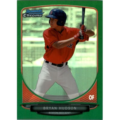 2013 Bowman Chrome Draft Draft Picks Green Refractors #BDPP86 Bryan Hudson
