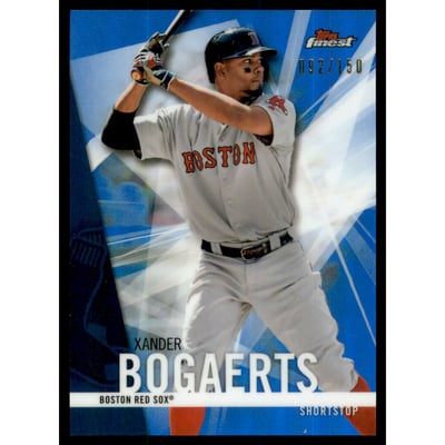 2017 Finest Blue Refractors #96 Xander Bogaerts