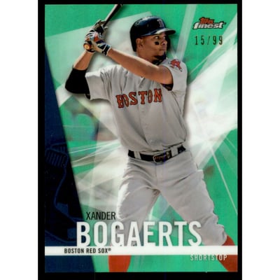 2017 Finest Green Refractors #96 Xander Bogaerts