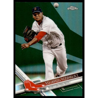 2017 Topps Chrome Green Refractors #185 Eduardo Rodriguez