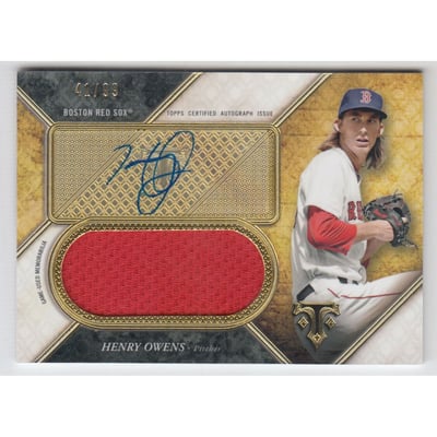 2017 Topps Triple Threads Unity Jumbo Relic Autographs #UAJRHW Henry Owens