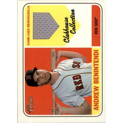 2018 Topps Heritage Clubhouse Collection Relics #CCRABE Andrew Benintendi HN